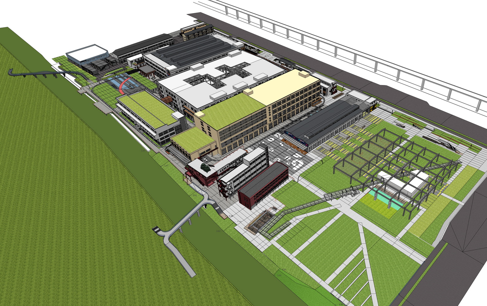 厂房改造SU模型-7