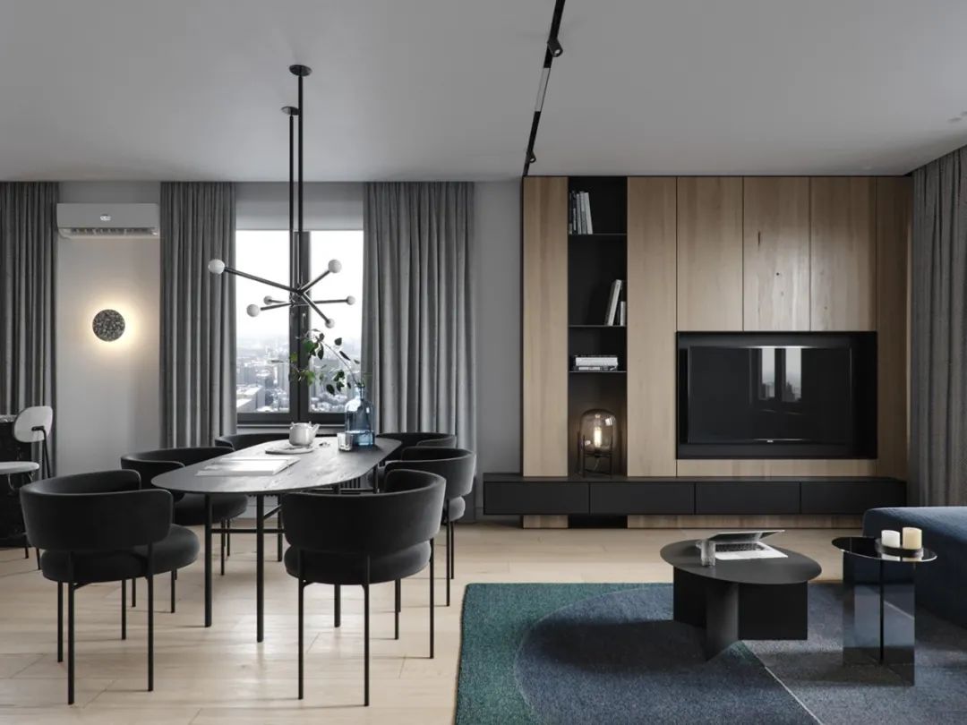 TSAUNYA 工作室现代住宅设计 | 灰木色系蓝色打造精致生活空间-2