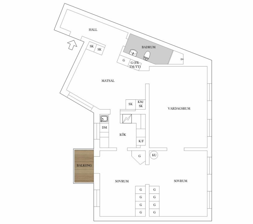 哥德堡原木门与现代风格公寓设计-28