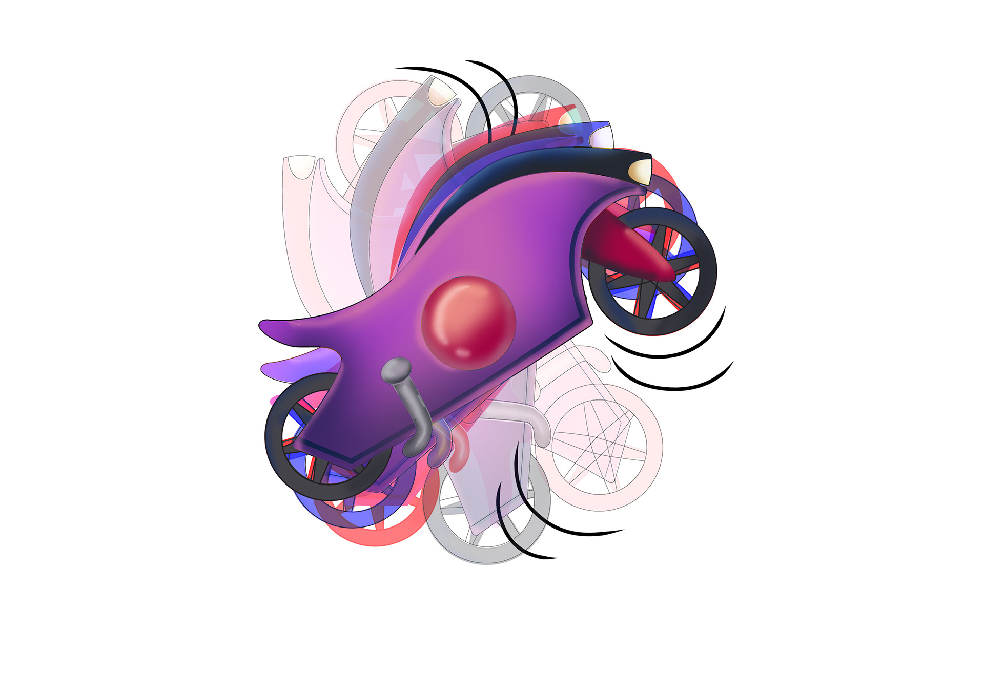 “Motorcycle Spinner”指尖陀螺玩具插画及手册设计丨Catie Doa-5