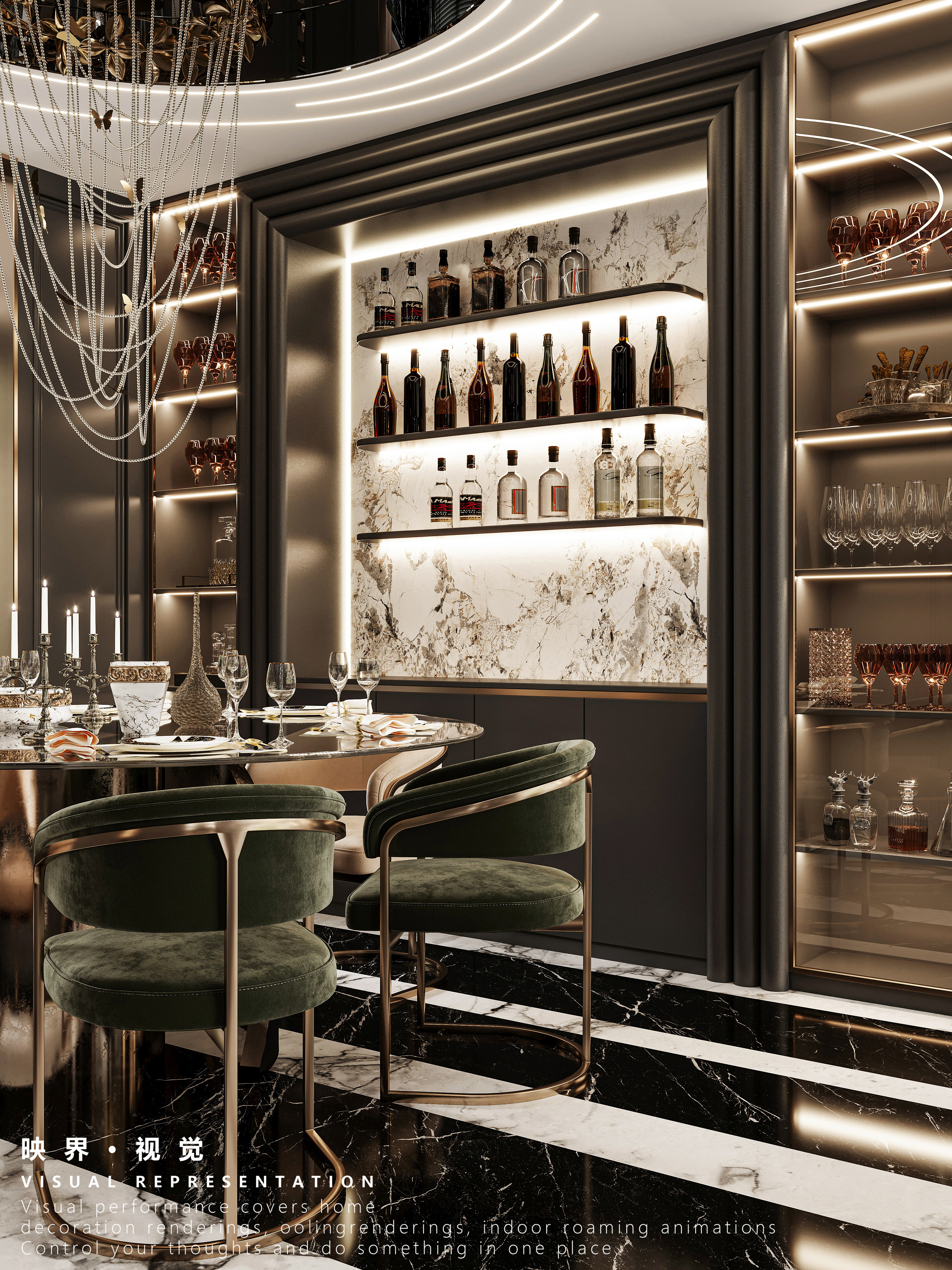 暗黑法式轻奢室内设计-19