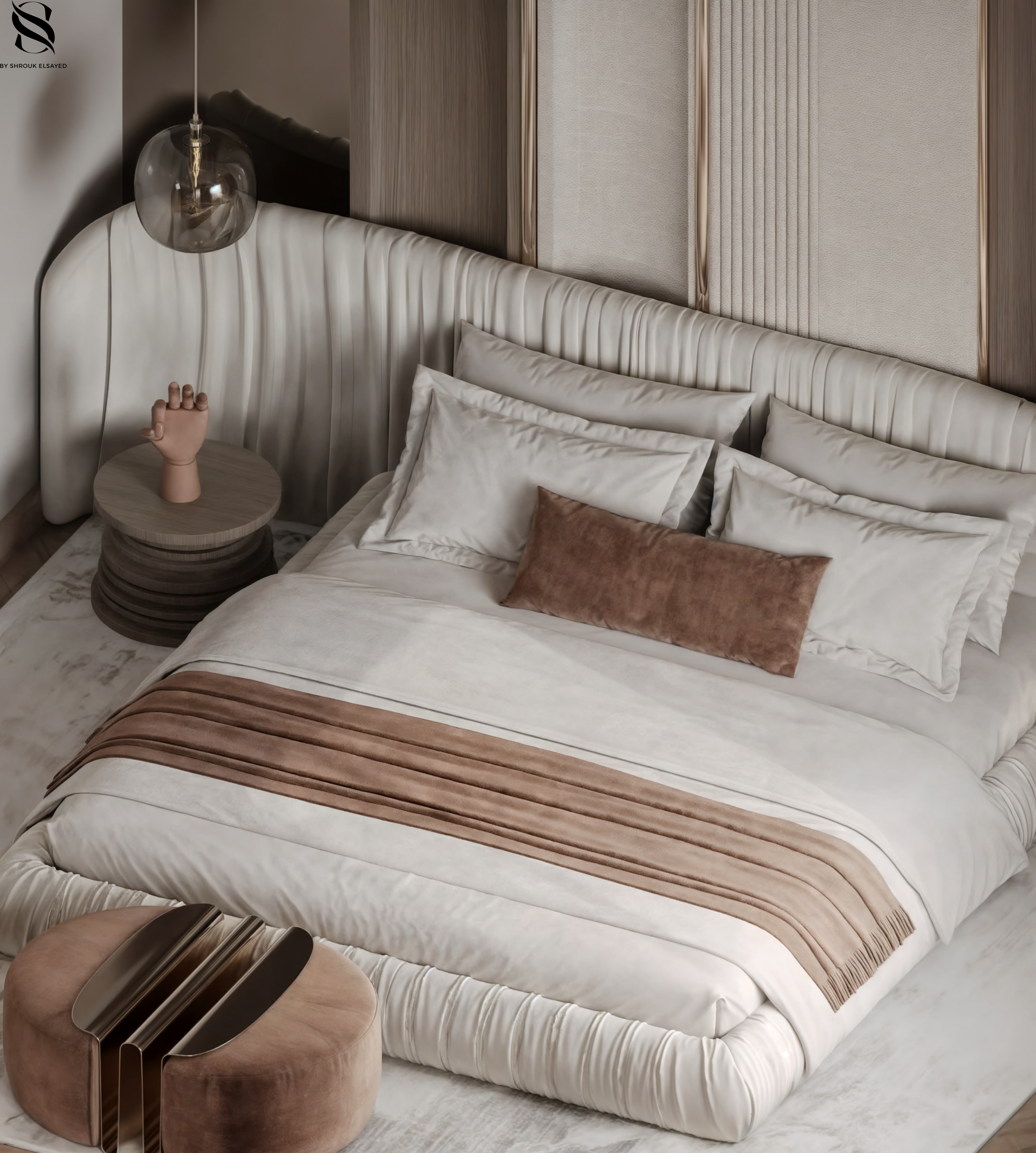 主卧室设计项目丨Shrouk Elsayed-13