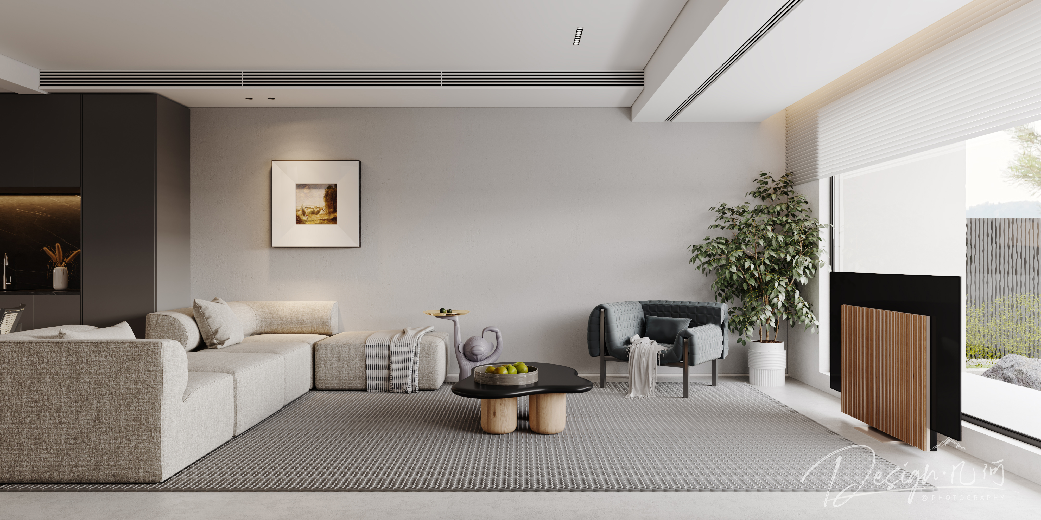 几何空间视觉表现 | 国建翠园现代客餐厅-0