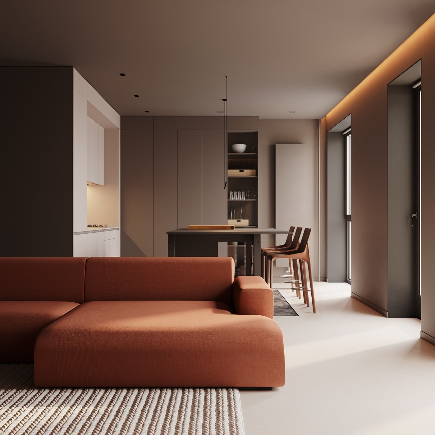 74㎡橘色系公寓设计 明媚的小尾巴，清爽好活力-6