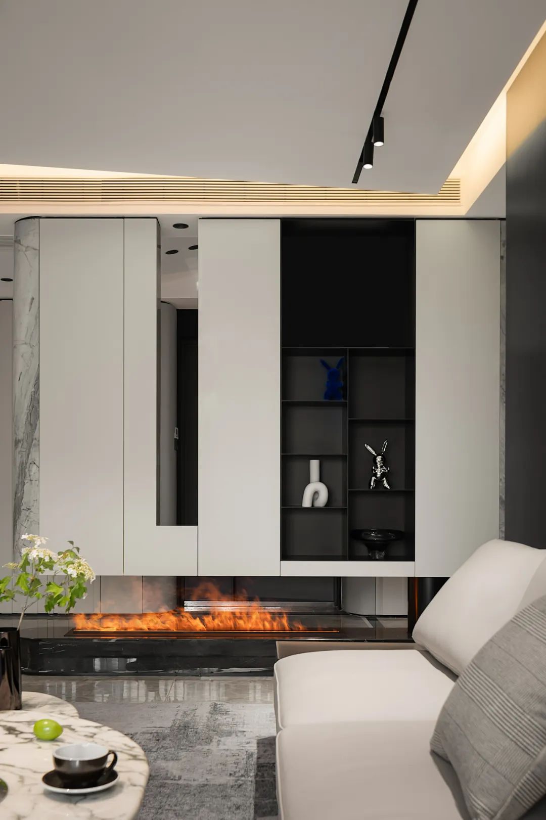 谁来了都说我家拉高了全小区颜值！180㎡大平层精装爆改，气质私宅就该这么装~-44