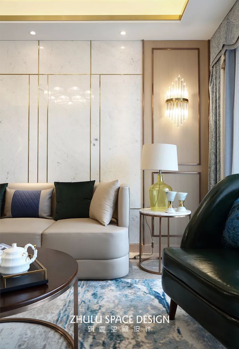 如东翡翠观澜轻奢样板房,现代都市优雅风-17