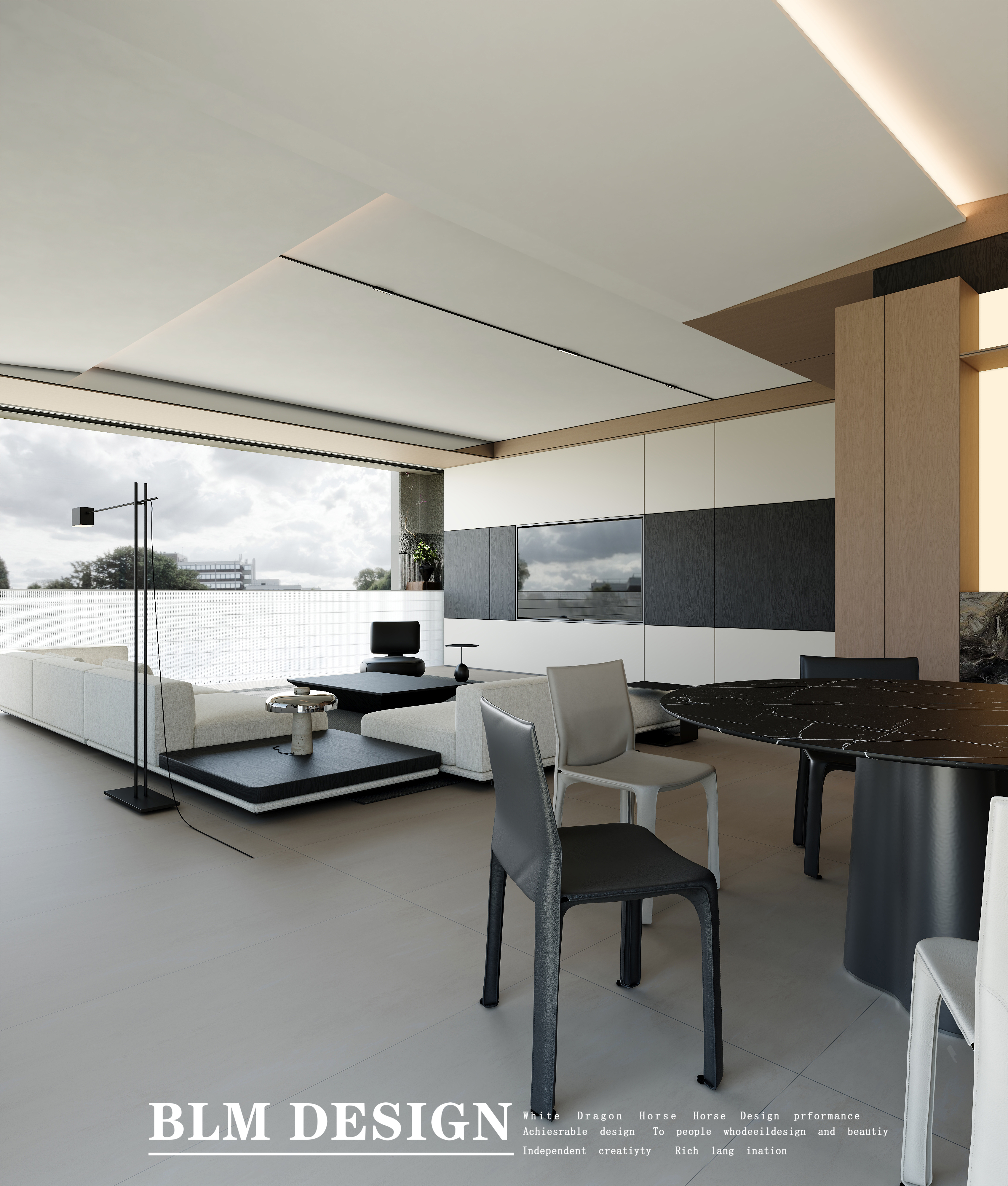 现代效果图客餐厅丨白龙马效果图-8