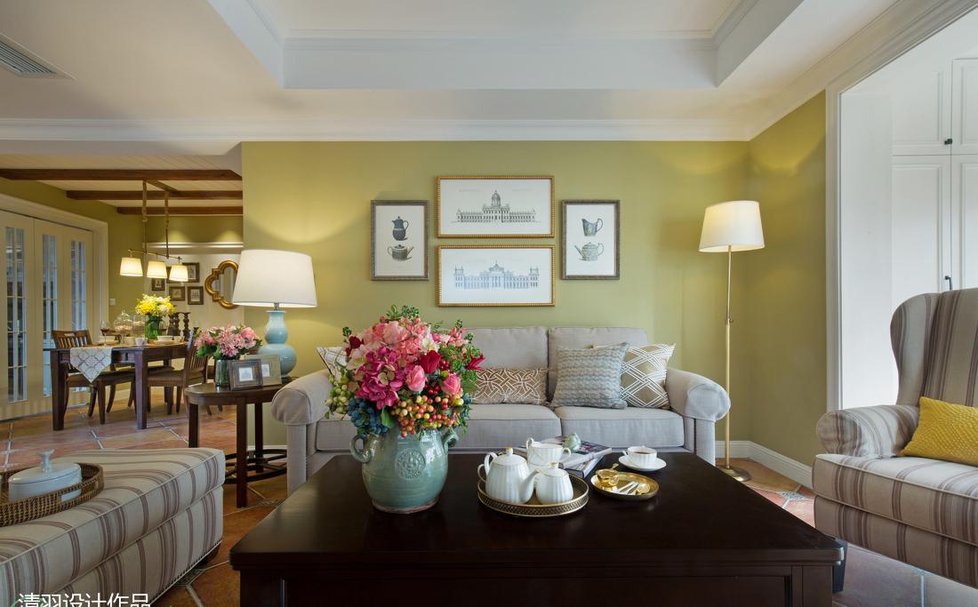 清羽设计 · 阳光棕榈滩美式家居空间-8
