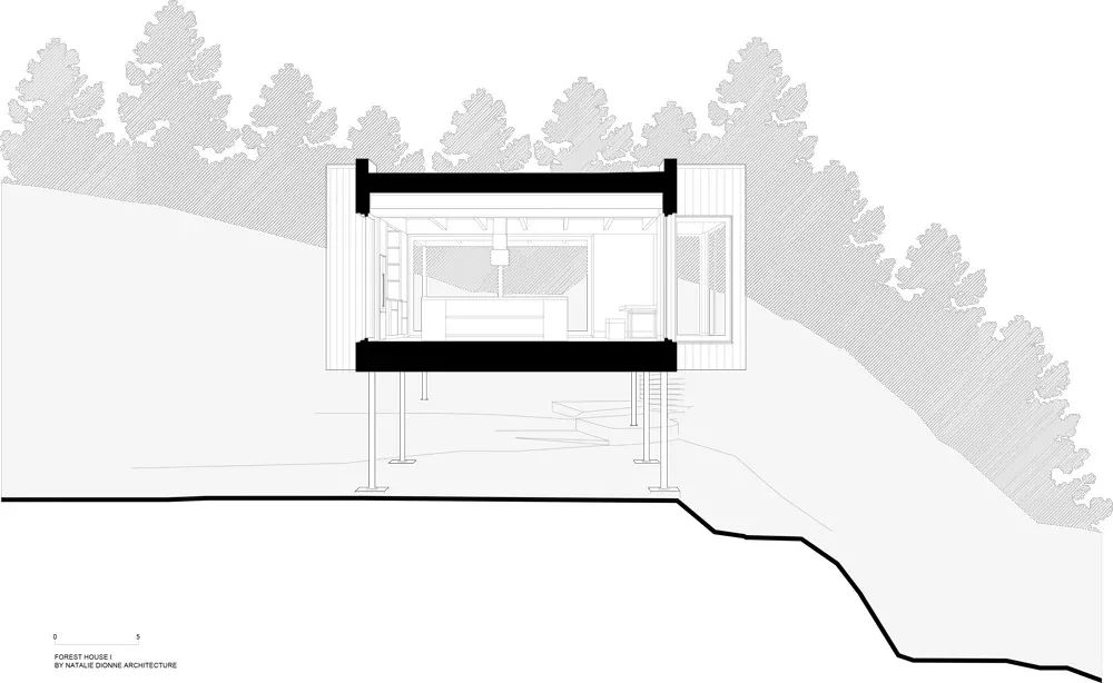 加拿大岩石森林中的木制私人住宅-29
