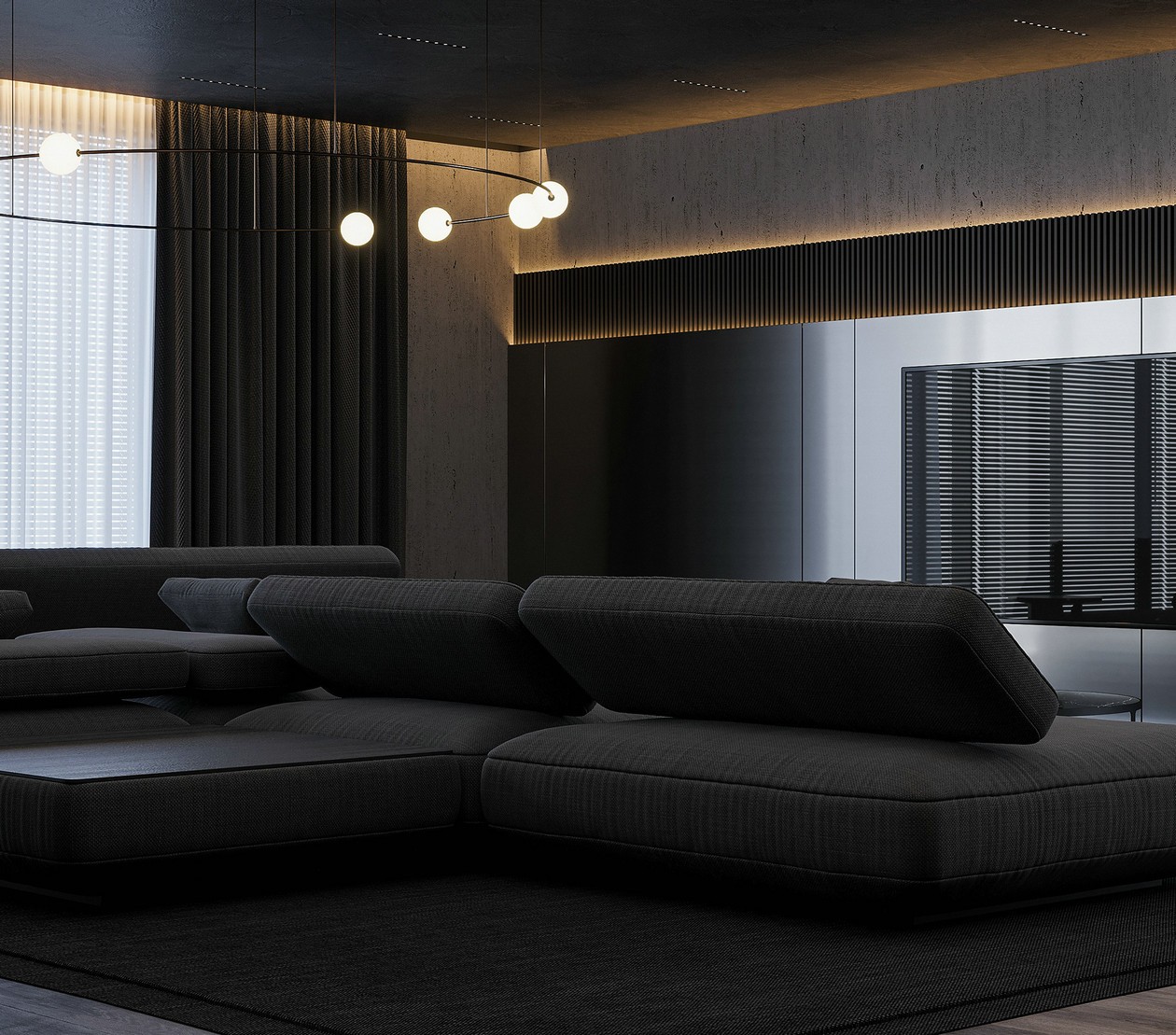 黑色系公寓设计 既沉稳又有设计感！-7