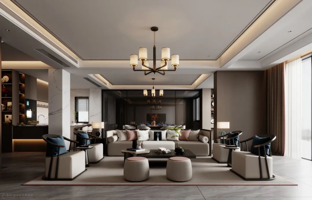 湖南浏阳长兴城 500㎡新中式叠墅丨中国湖南丨纵向·空间设计-8