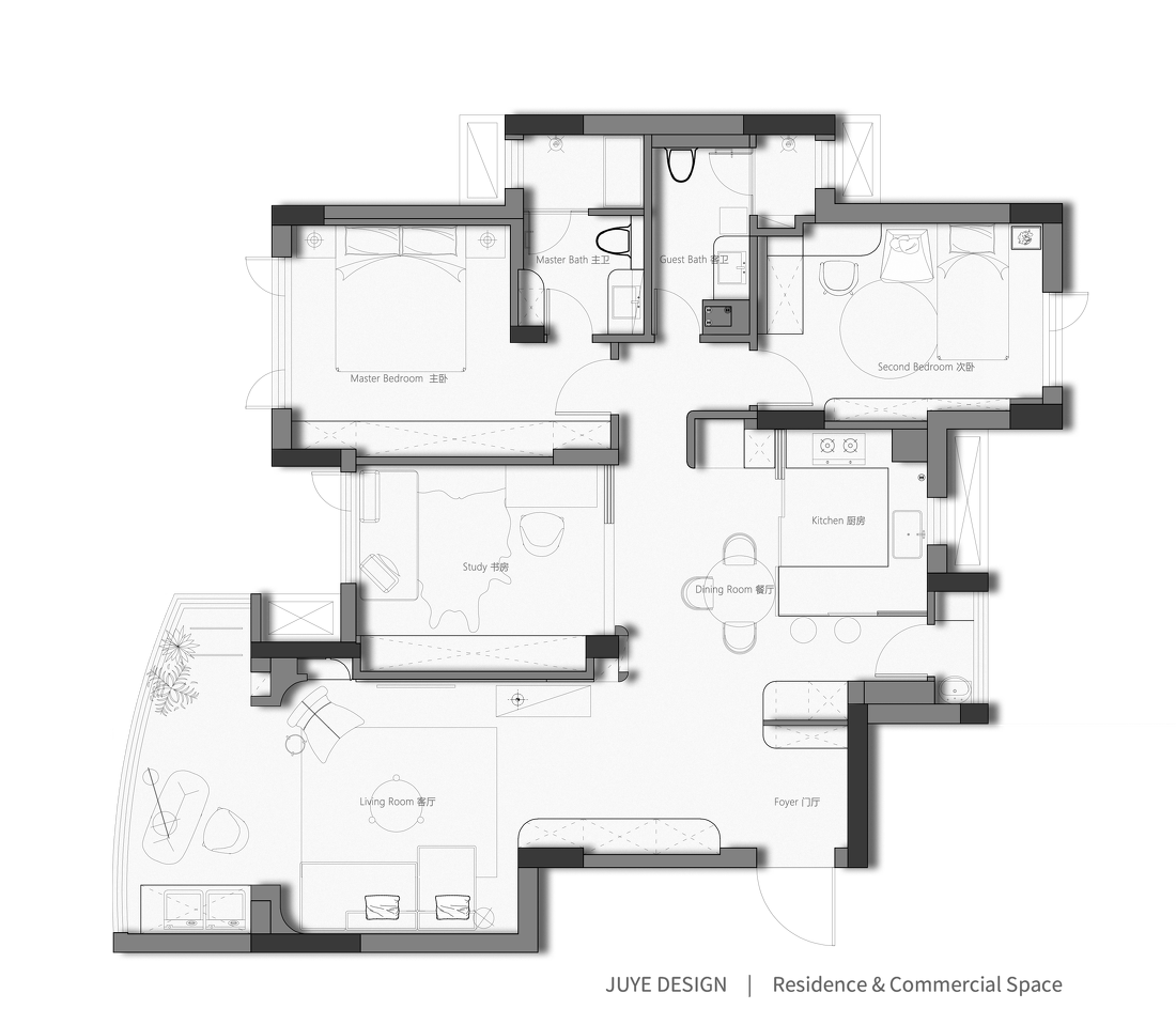 X 夫妇住宅室内设计-2