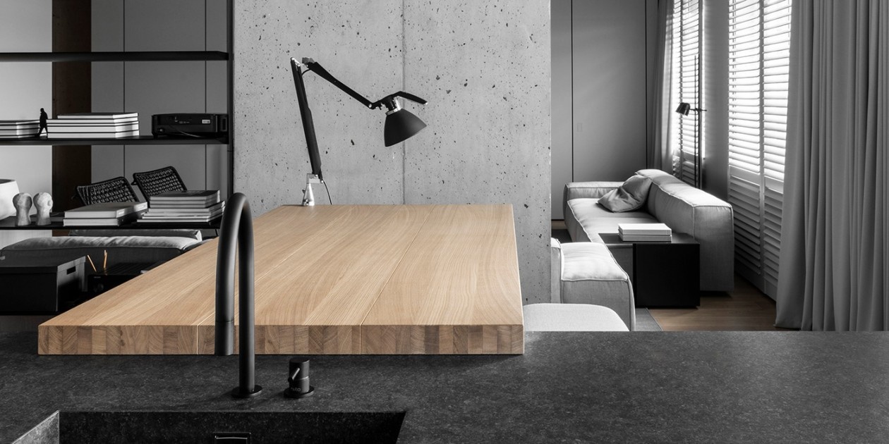 极简轻工业风公寓设计丨line architects-19