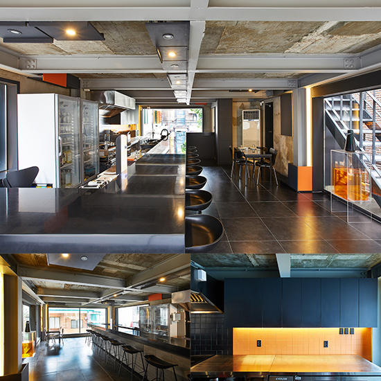 韩式小清新，金属质感混凝土餐厅-1