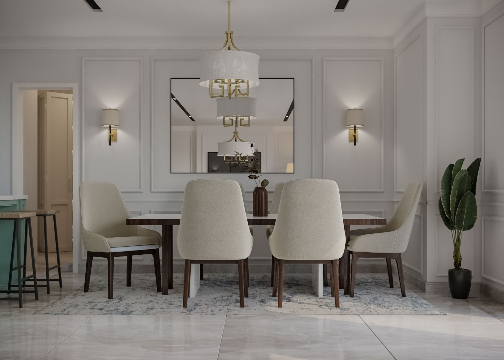 现代法式风格开放式厨房餐厅设计丨埃及丨innovest 设计工作室-10