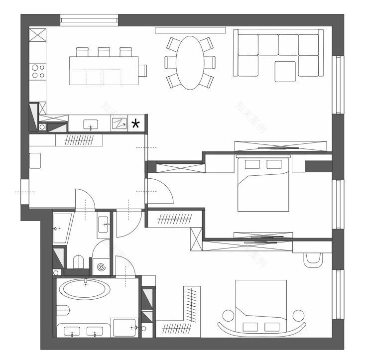 川谷堂 104㎡现代简约二人居丨Yulia Fambulova-6