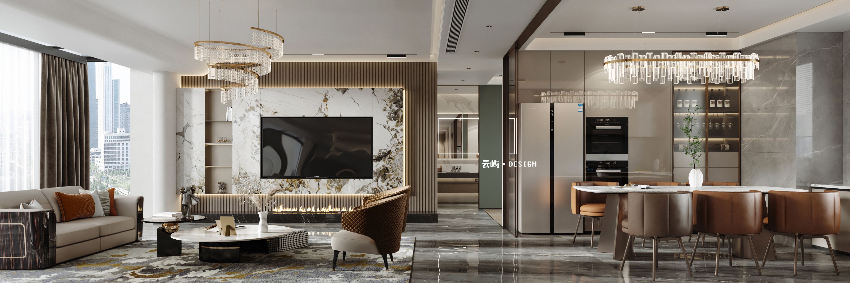 现代轻奢大平层,美式合集-3