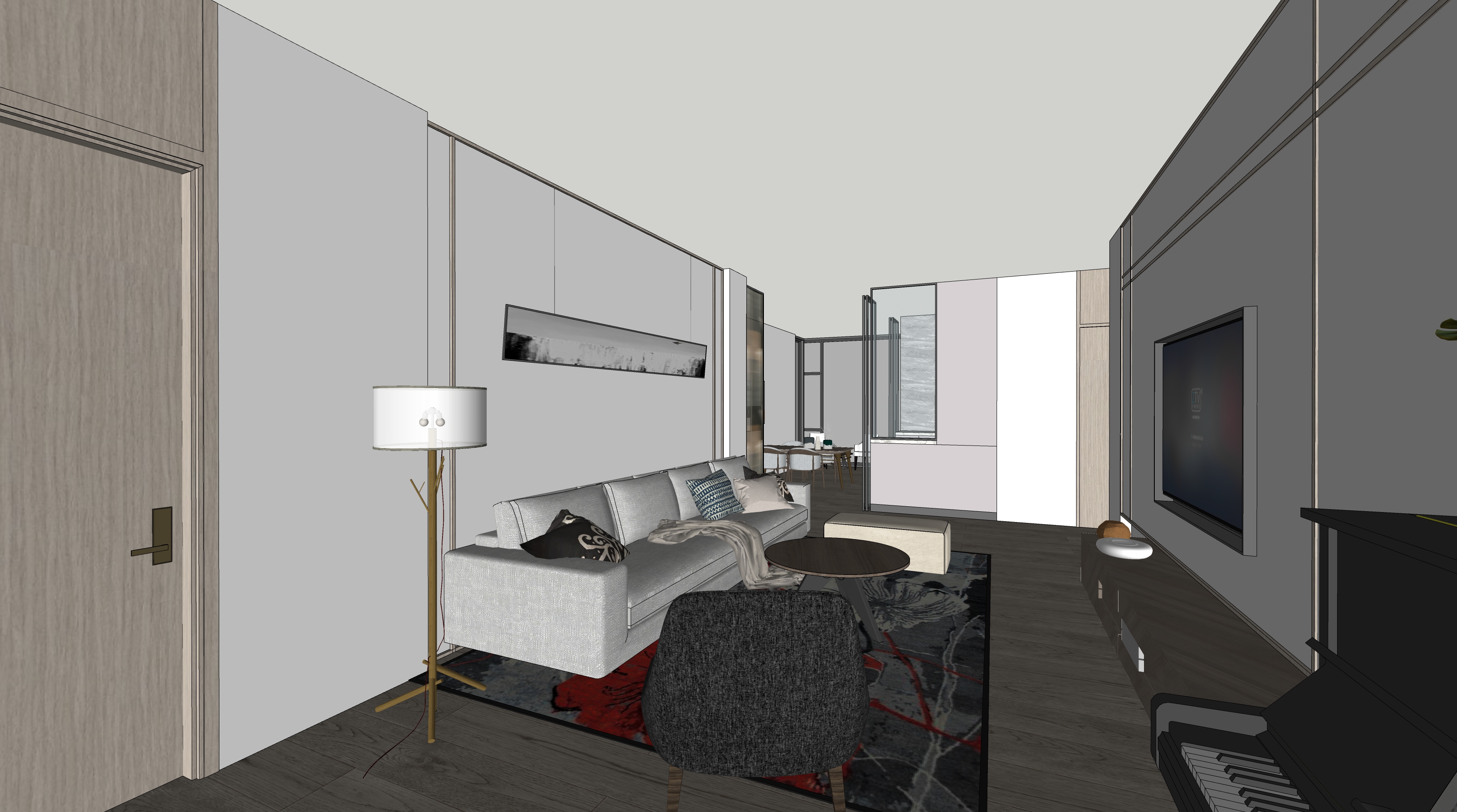 sketchup草图大师2021年为客户设计的方案表现-5