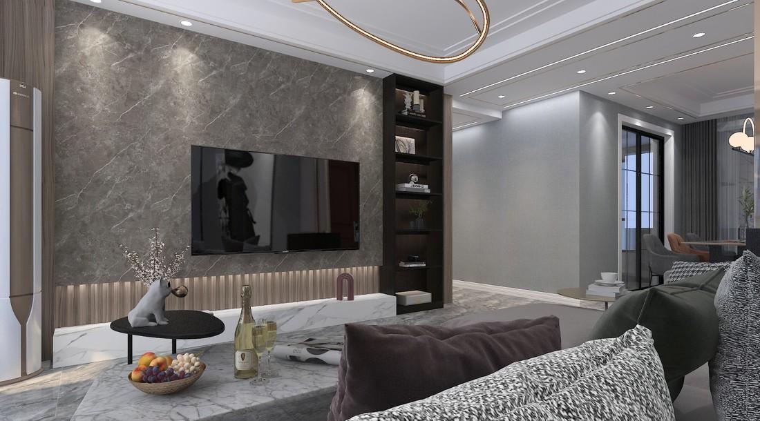 商丘 129㎡后现代轻奢黑白灰装修案例-4