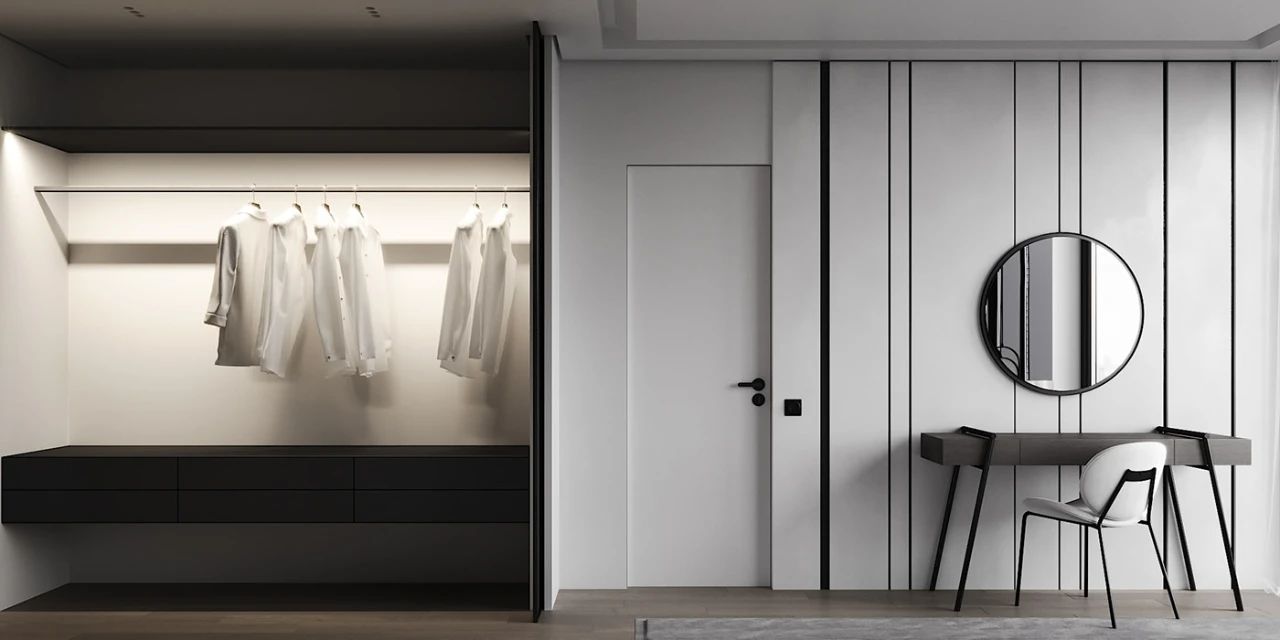 基辅黑白灰禁欲系家居,Anastasiia Reznichenko 现代设计典范-12