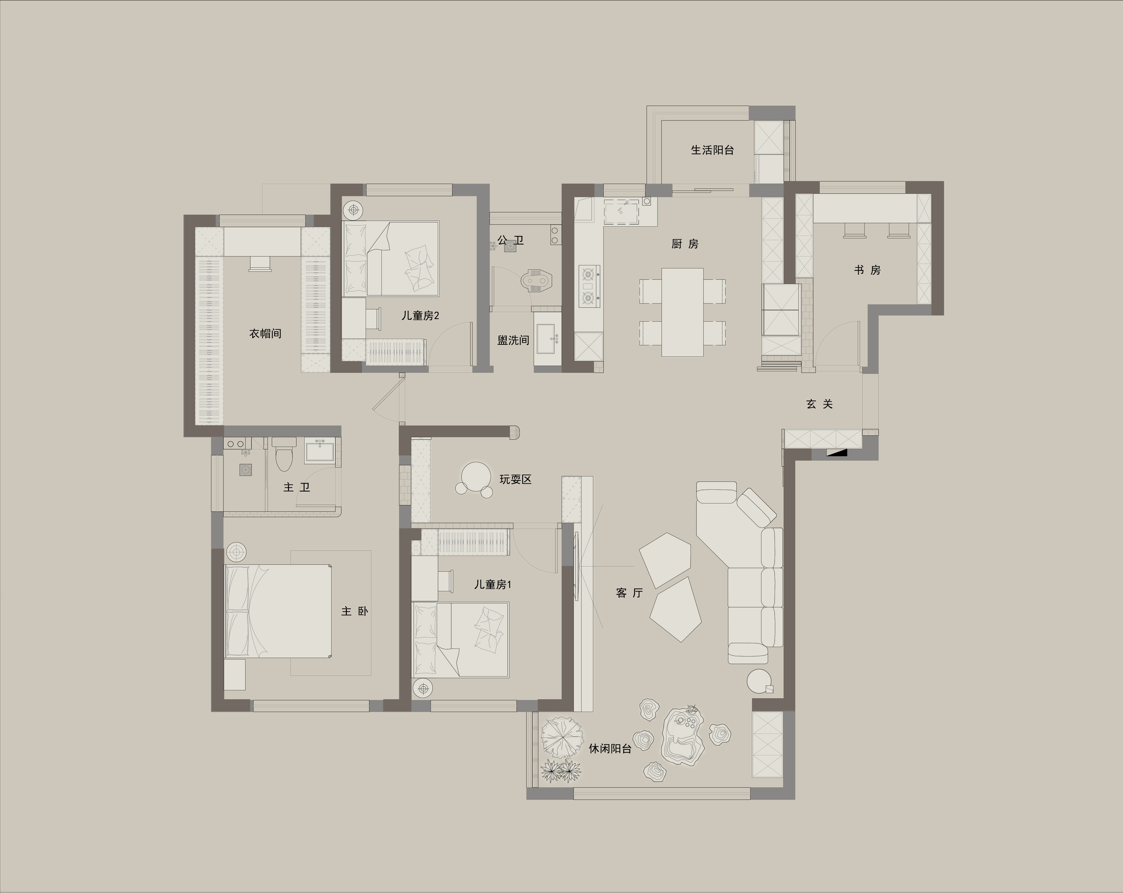 180㎡自带电影感的轻法式之家丨中国长沙丨1986空间设计-46