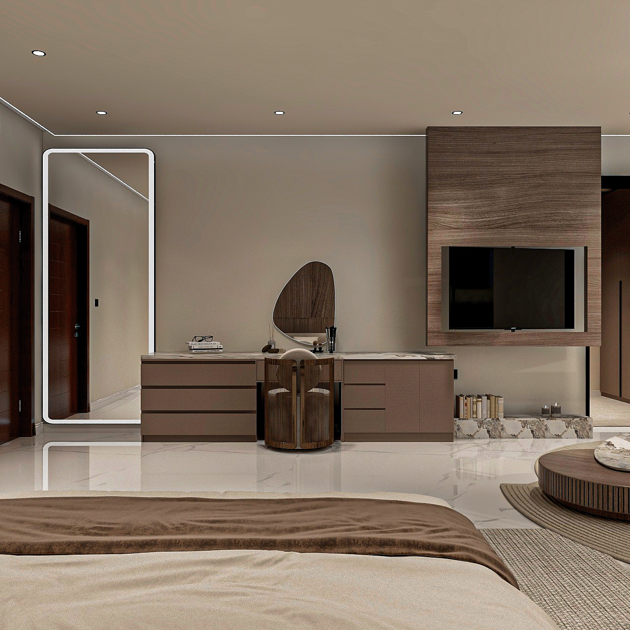 Warm Wood and Neutral Tones Master Bedroom-9