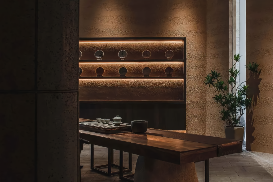 雨林古树茶茶室丨中国台州丨JWD 王韦航室内设计-18