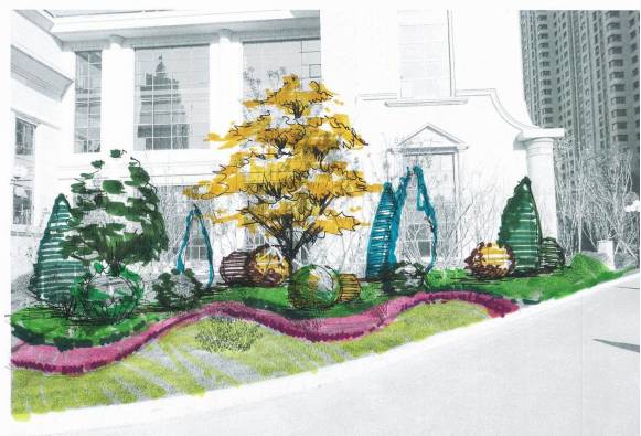 绿化设计中的地被放线手法与植物配置-105