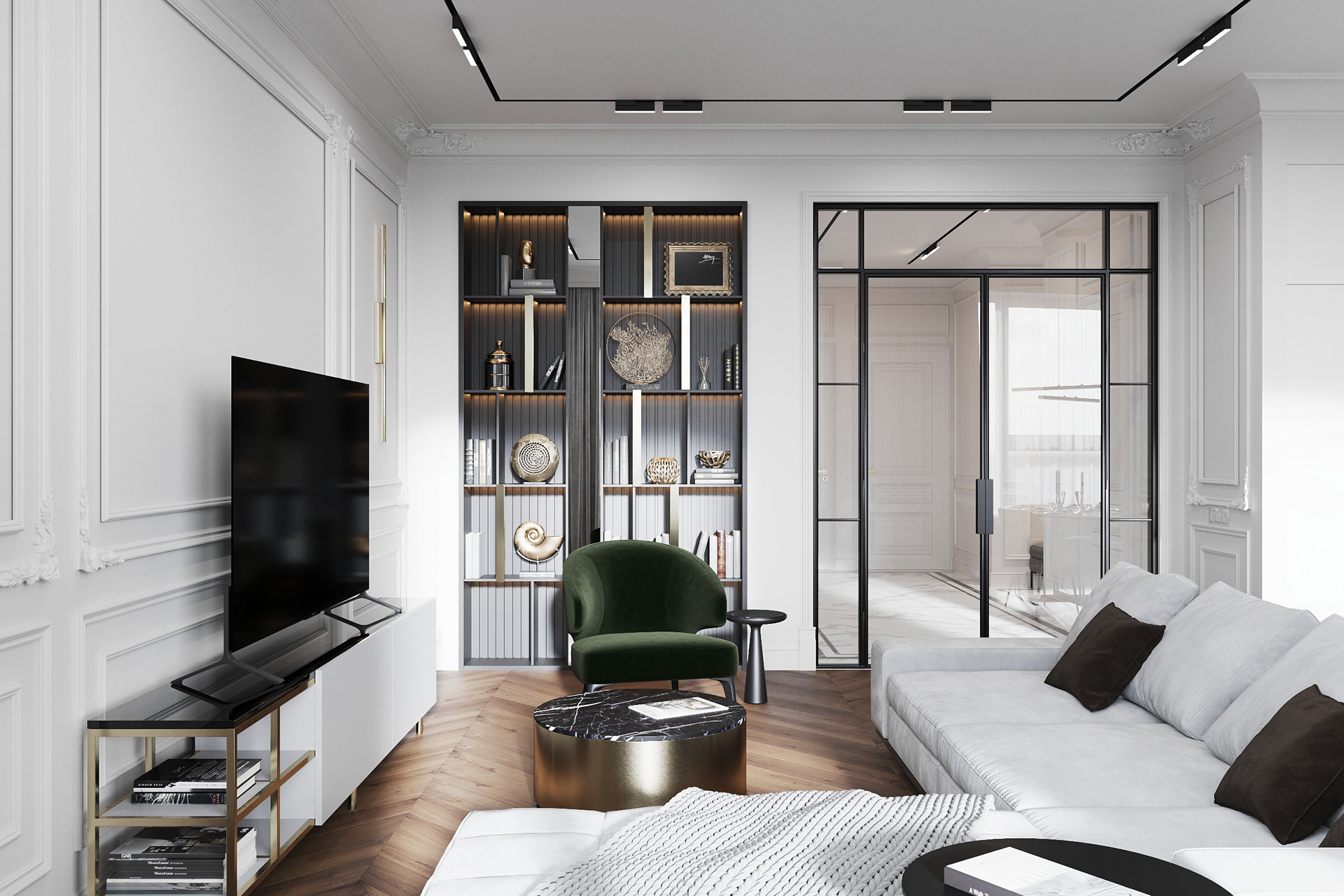 黑白魔盒 · 100㎡现代都市家居设计-4