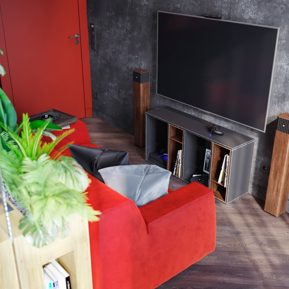 乌克兰 116㎡惊艳红色时尚美宅-41