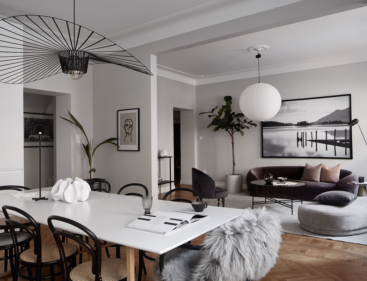 北欧风格公寓的优雅暗调设计-5