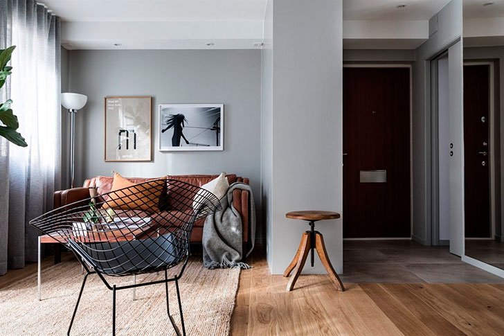 斯德哥尔摩 51 平米灰色 blue 公寓 | 独特色彩搭配营造温馨北欧风-1