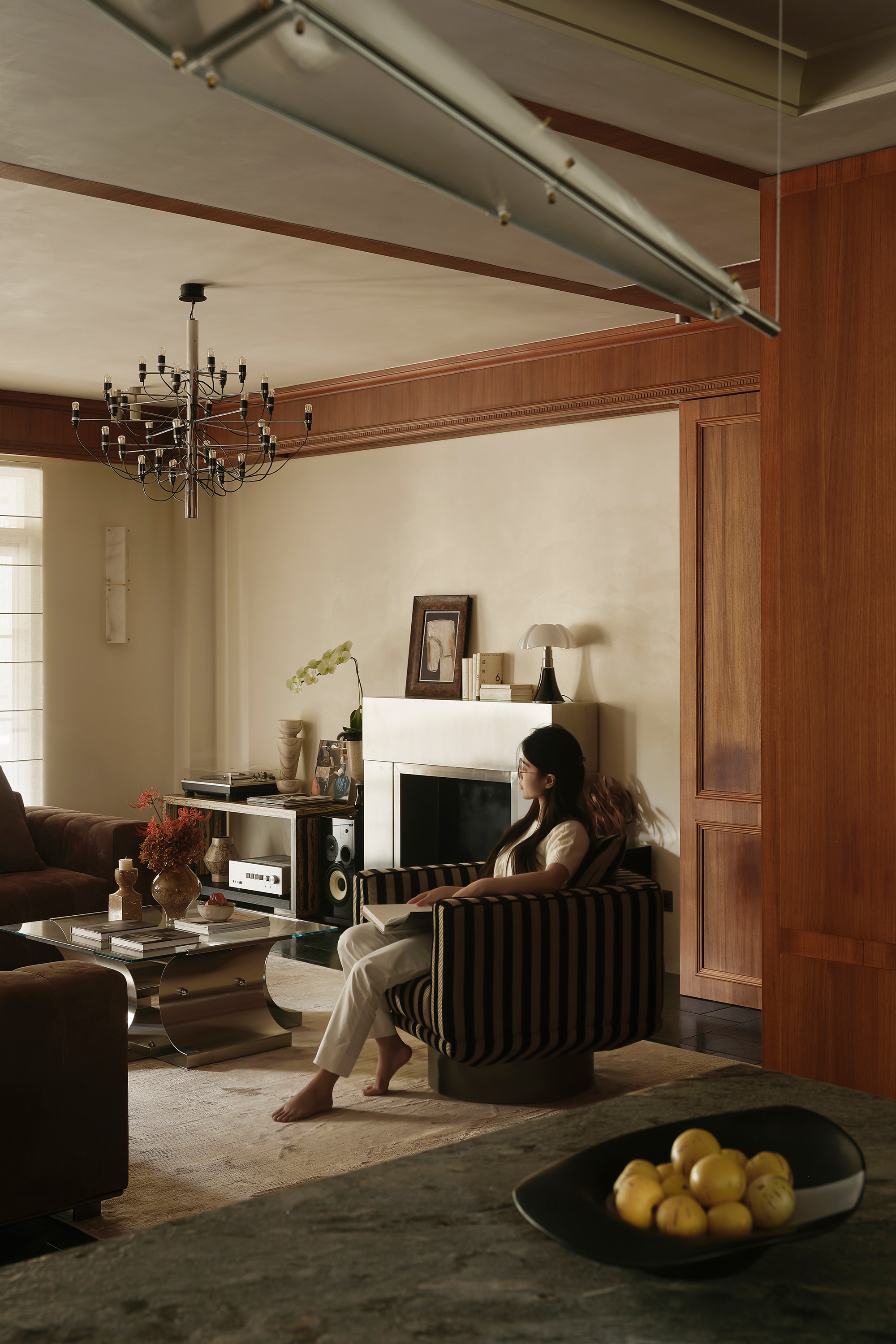 杭州翡翠城大平层“老钱风”设计丨中国杭州丨有斯设计-11