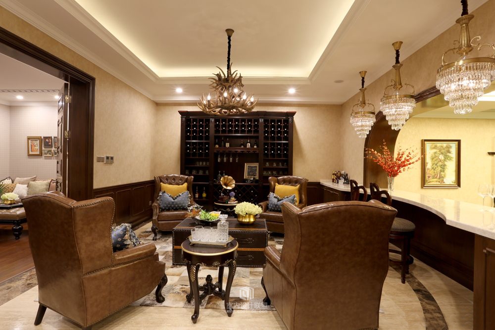 叶迹设计  重庆德旭翡翠御园B1样板间 英式贵族格调-9