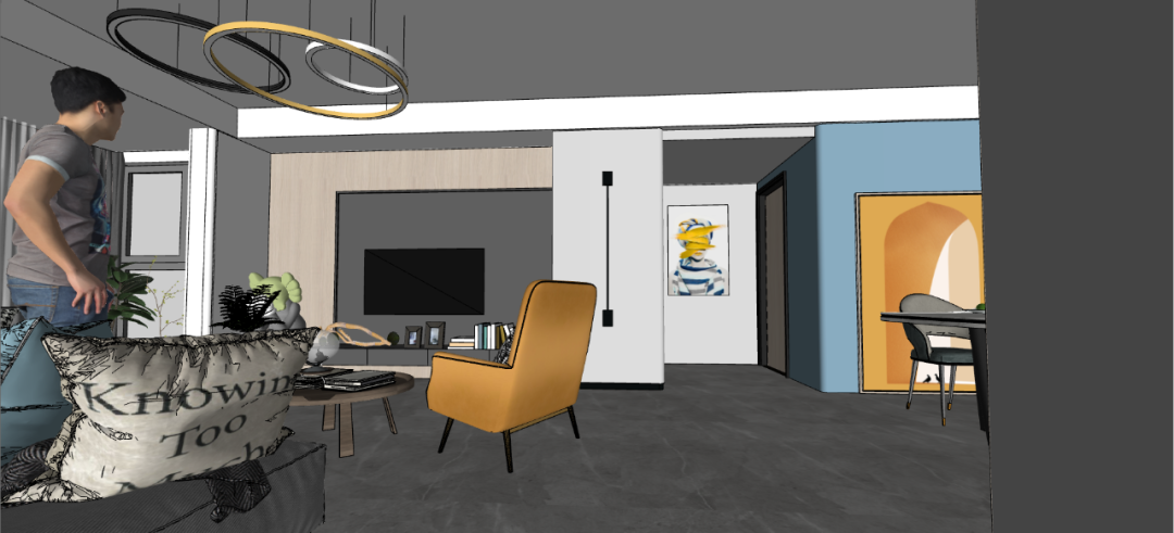 90㎡现代极简鑫利家园，Kaws 新家的空间艺术-34