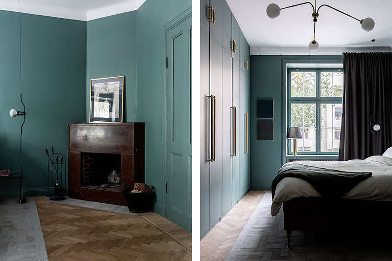 斯德哥尔摩历史建筑中的大胆暗色调公寓设计-20