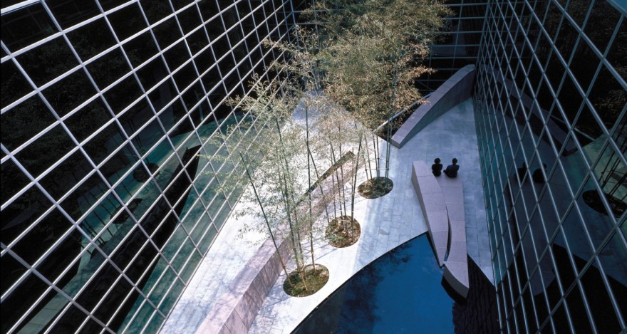 韩国 LG 总部庭院景观 | 竹水石的沉思空间-2