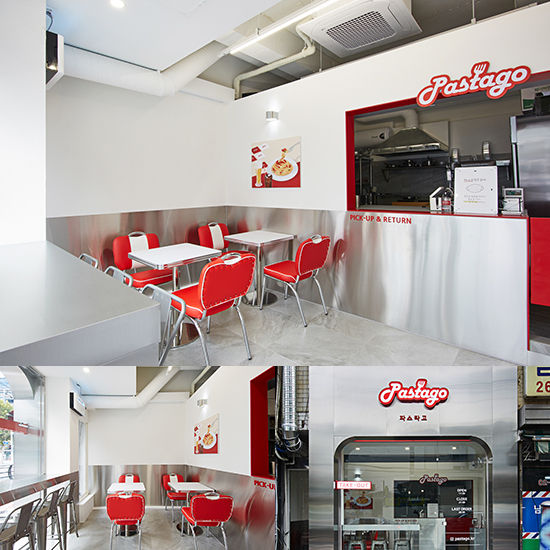 简约红色点缀的 9 坪专业咖啡厅设计-1