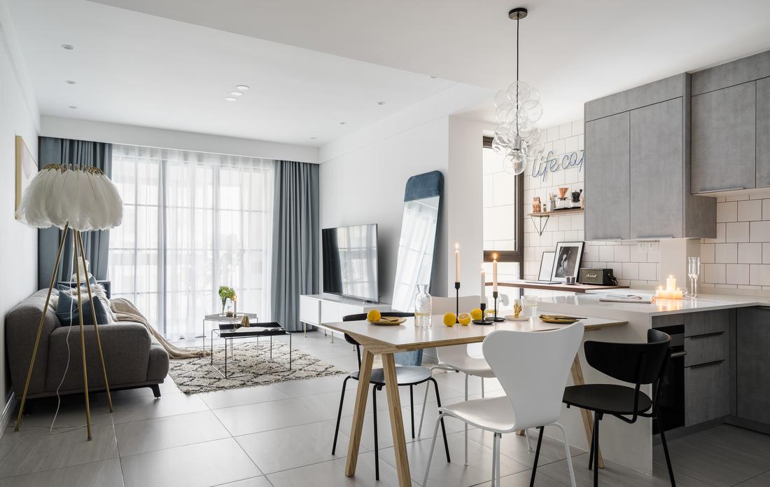 上海北欧风公寓设计,皇家代尔夫特蓝的 INS 风情-19