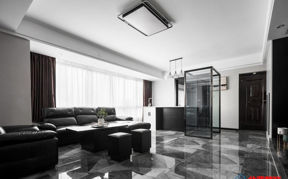 江苏北亚 110m²后现代风平层 | 黑白灰构建的灵动世界-10