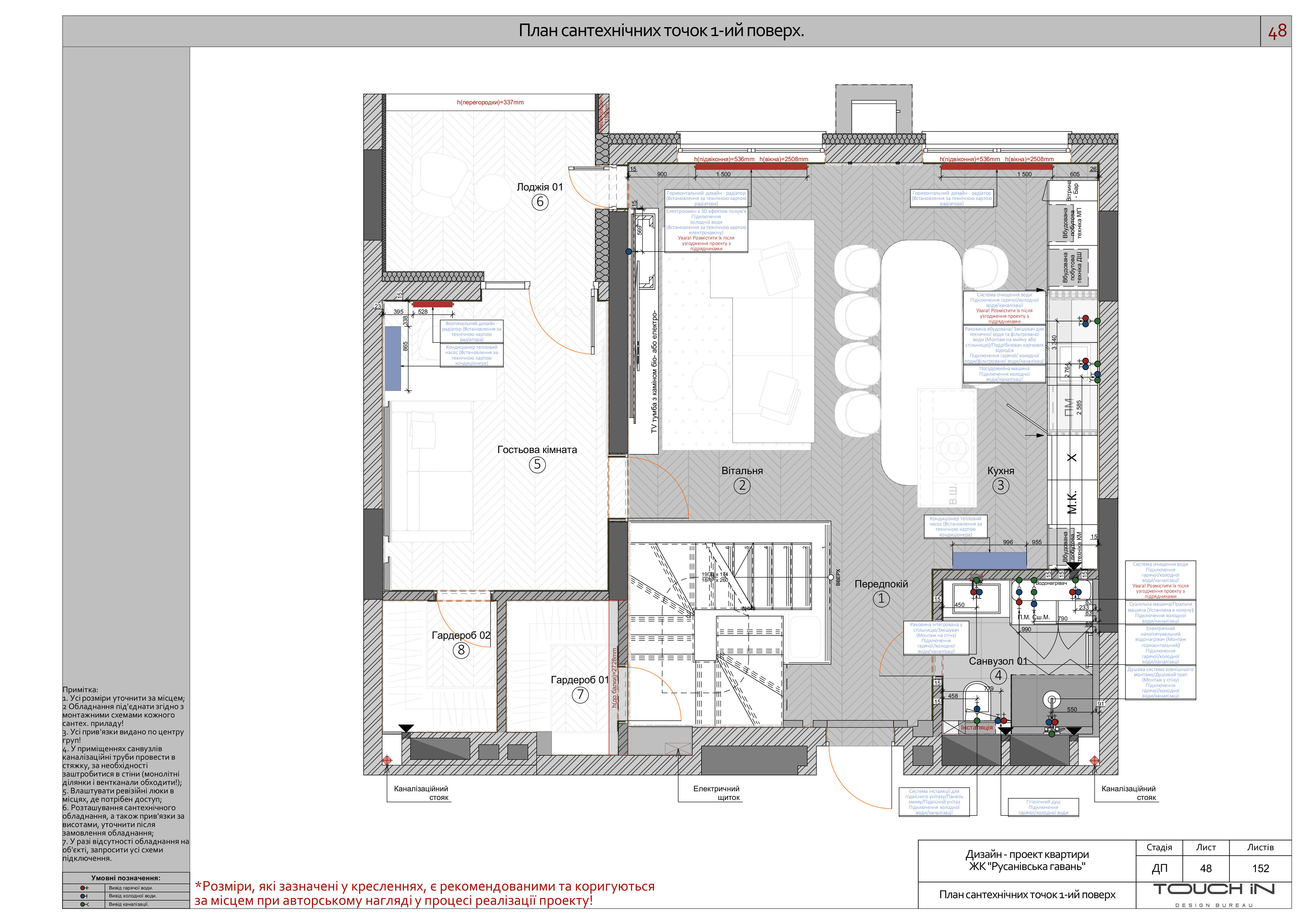 Дизайн-проєкт квартири. ЖК"Русанівська гавань" м.Київ-50