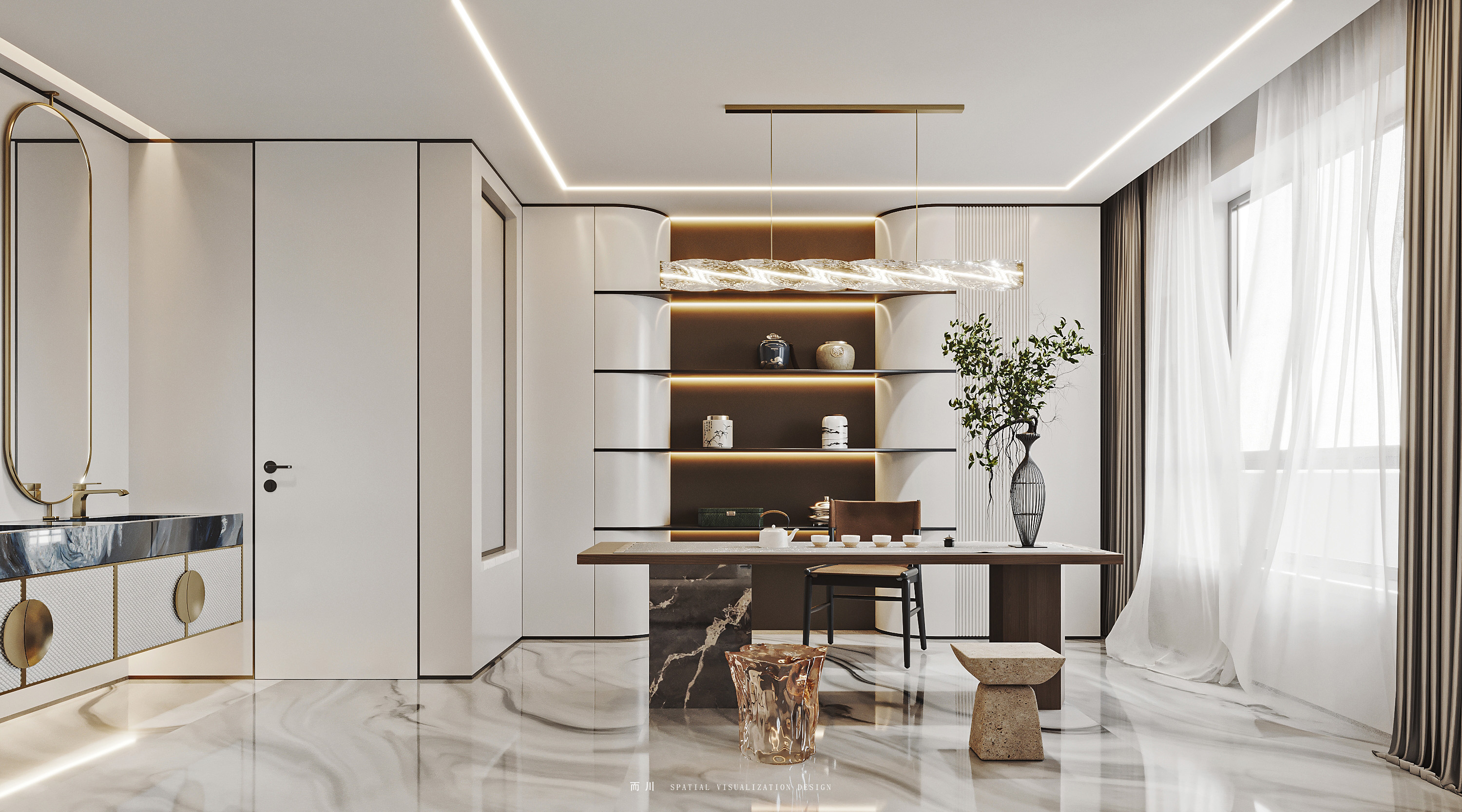 现代轻奢丨魔方空间设计-23