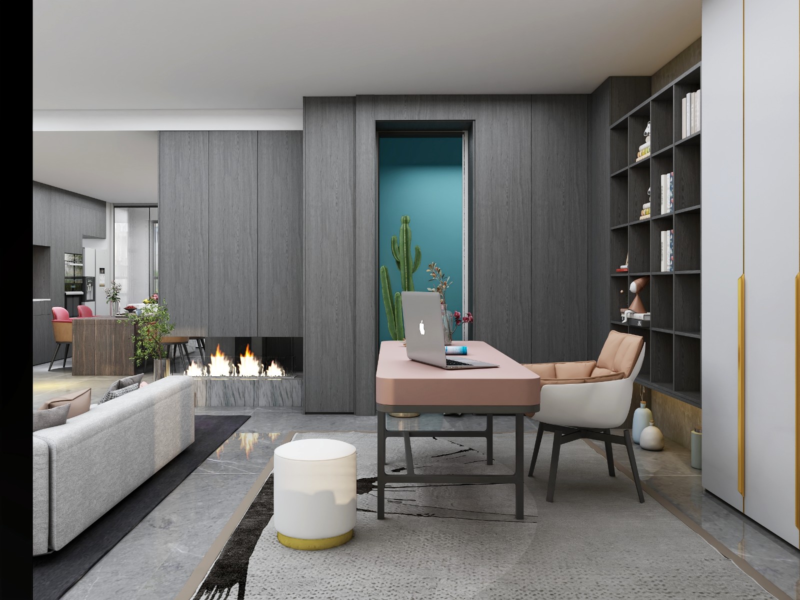 慈溪云顶木作餐厅客厅设计-19