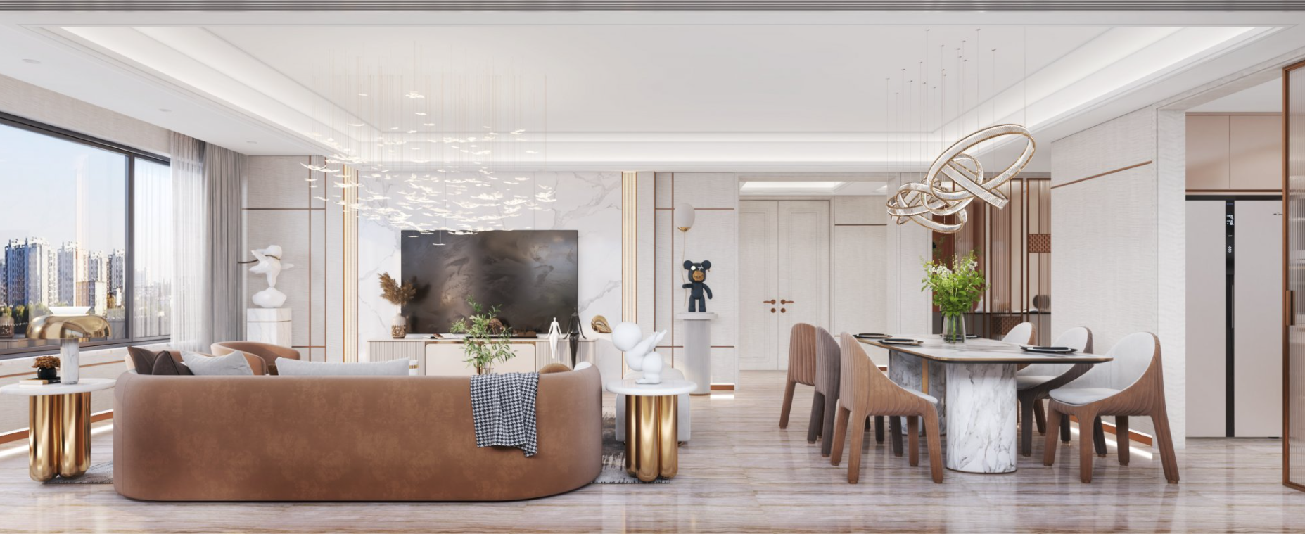 现代港式轻奢平层设计-4