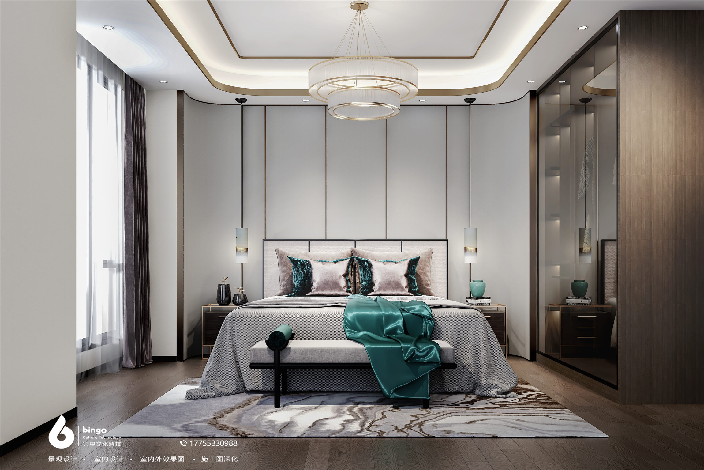 西安现代轻奢别墅设计 | 轻奢风格与金属材质的完美融合-17