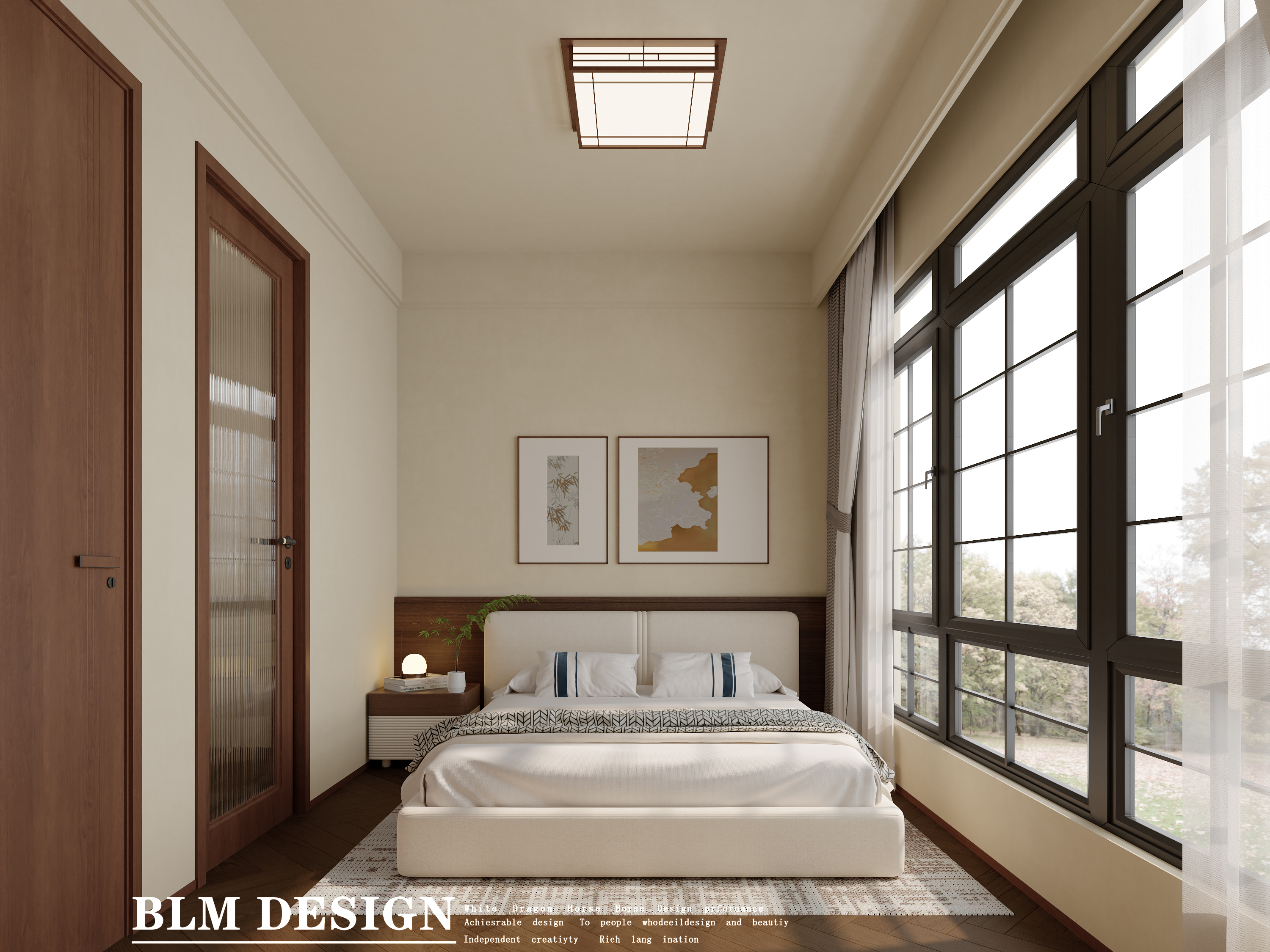 新中式别墅效果图案例-7