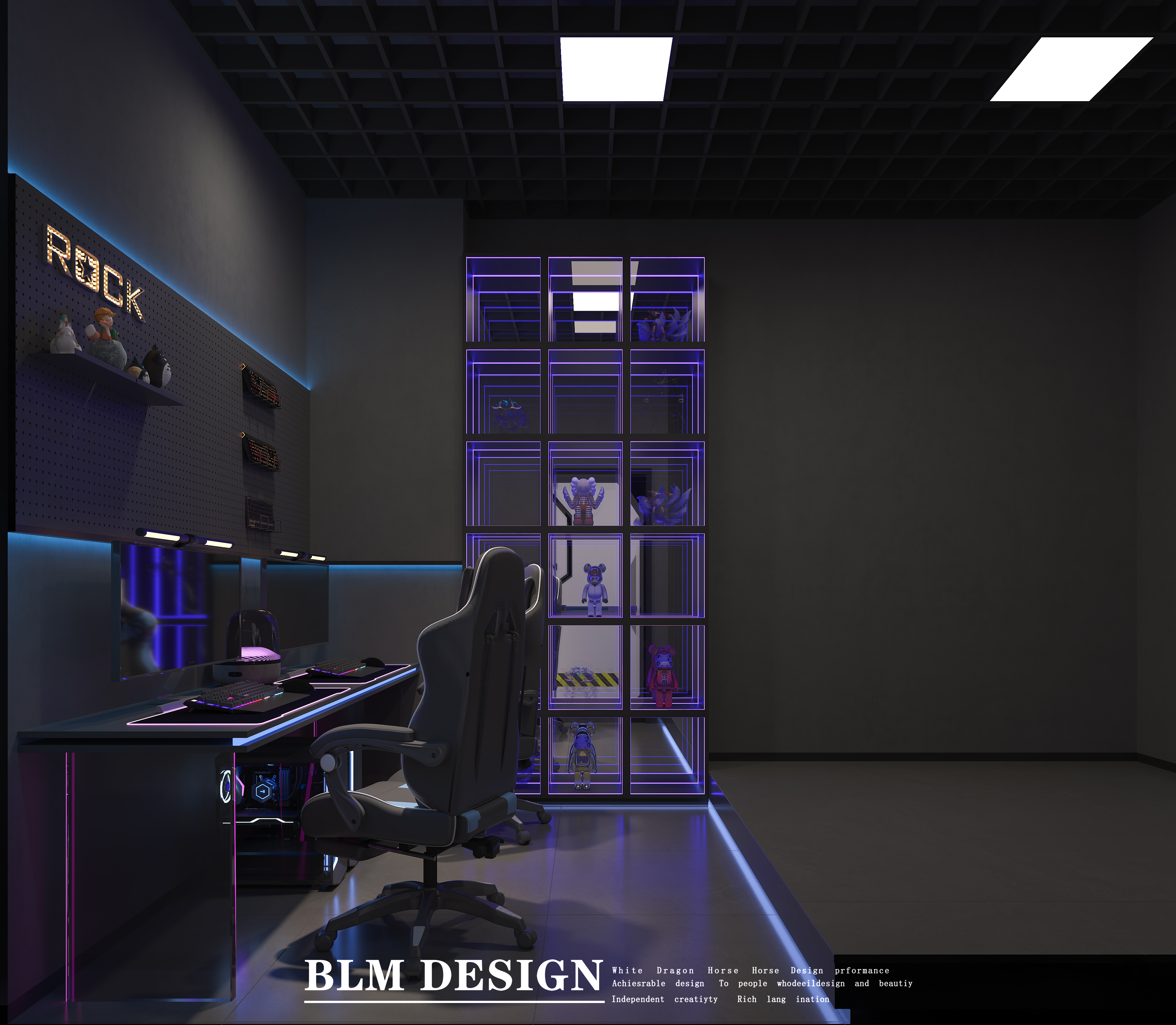 工装网吧效果图案例-5