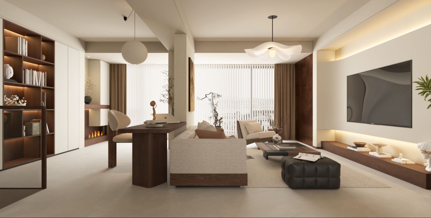 中古风客餐厅效果图表现-1