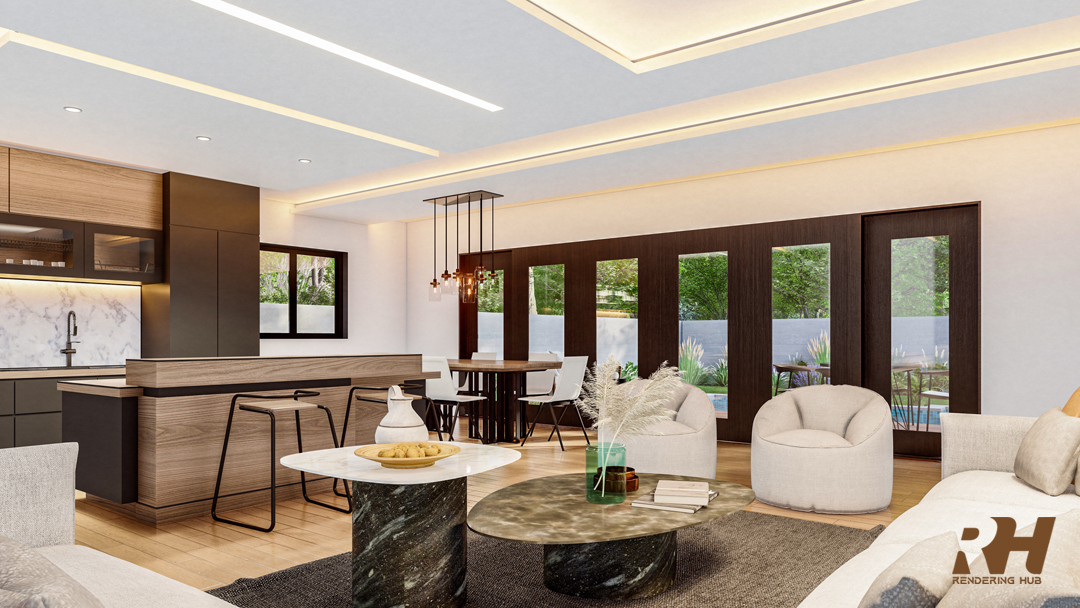 Residential Pool House Design & 3D Rendering-9