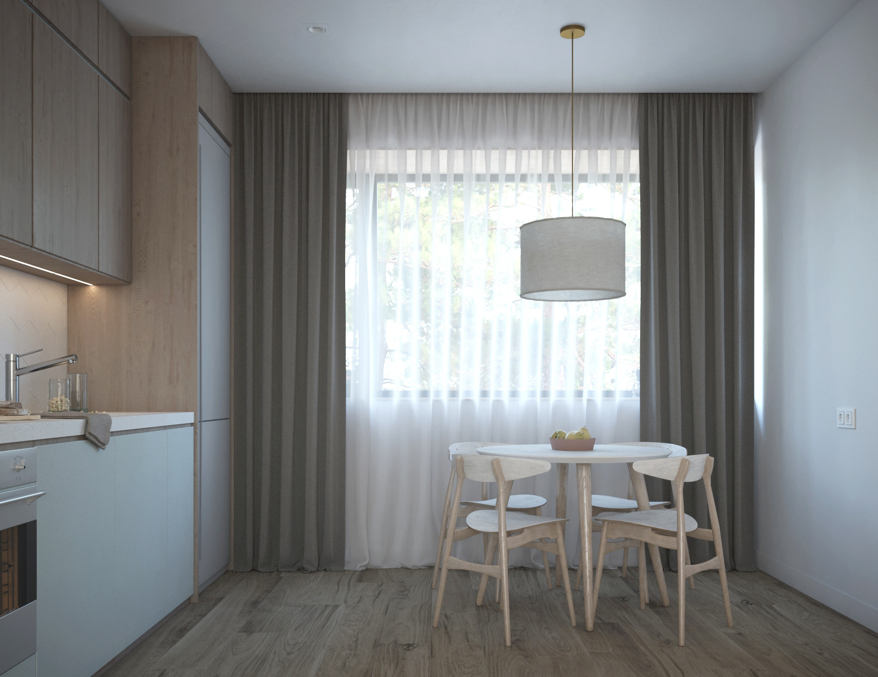 厨房客厅室内设计丨俄罗斯莫斯科丨Pobedonoscev Architects-6